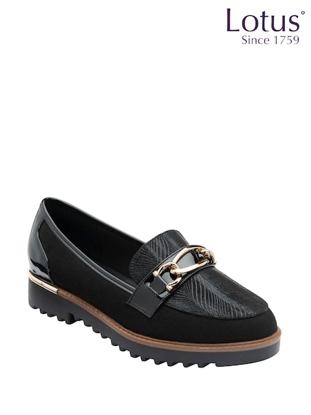 Lotus Black Cleated Sole Loafers (AA6102) | 3,304 UAH