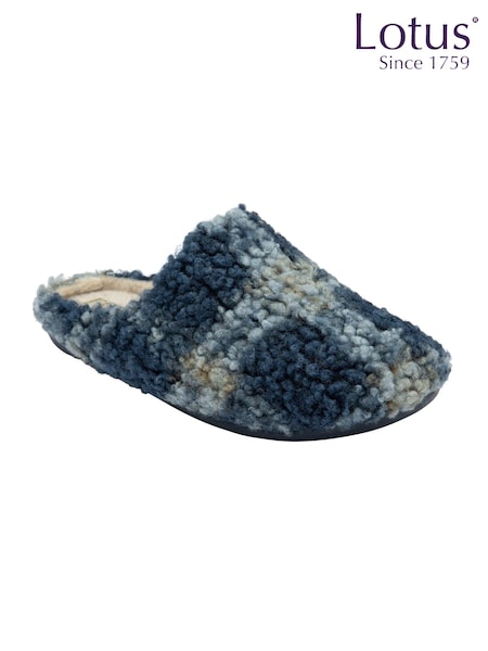 Lotus Blue Winter Polka Dot Mule Slippers (AA6116) | R$ 325