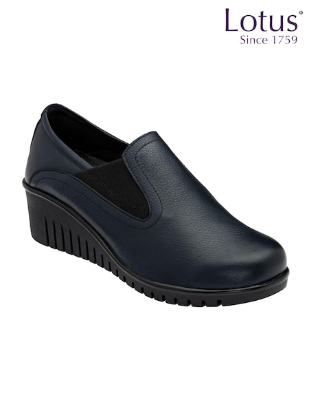 Lotus Leather Slip-On Wedge Shoes (AA6132) | € 92