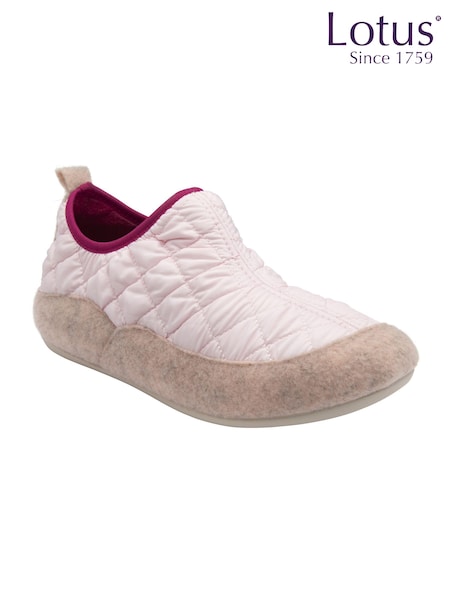 Lotus Pink Quilted Textile Slippers (AA6135) | AED116