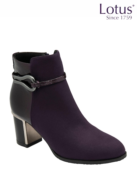 Lotus Purple Heeled Ankle Boots (AA6139) | $114