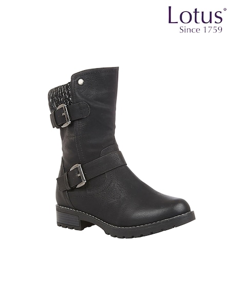 Lotus Black Mid-Calf Boots (AA6141) | R$ 590