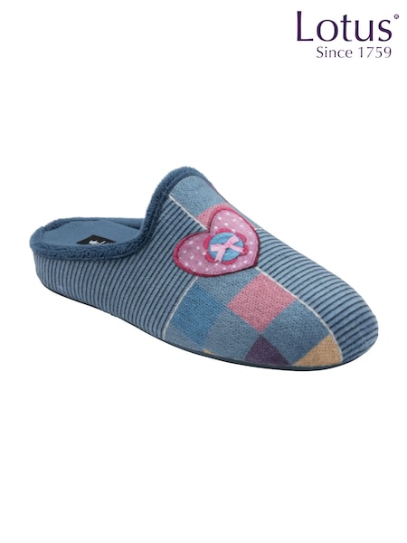 Lotus Blue Textile Mule Slippers (AA6152) | €47