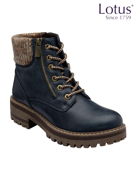 Lotus Blue Zip-Up Ankle Boots (AA6153) | €83