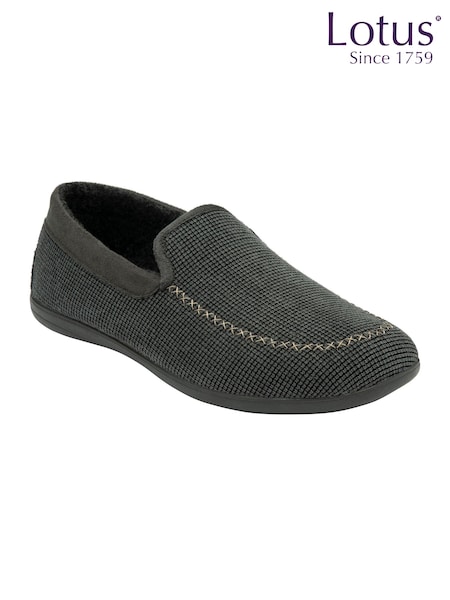 Lotus Grey Textile Full Shoe Slippers (AA6159) | 173 QAR