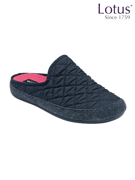 Lotus Blue Quilted Mule Slippers (AA6174) | OMR19