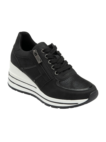 Lotus Black Zip Up Wedge Trainers (AA6175) | €79