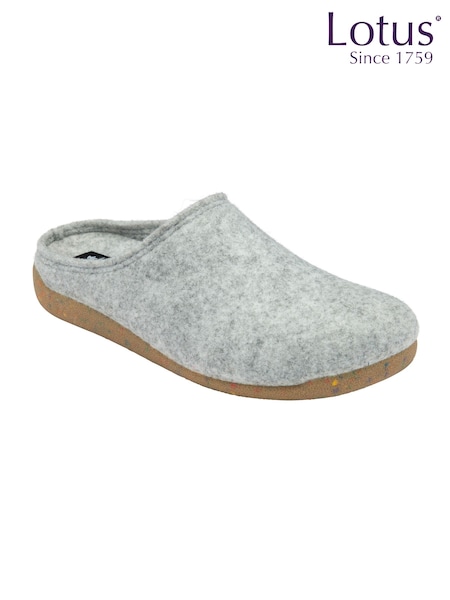Lotus Grey Textile Mule Slippers (AA6185) | R$ 295