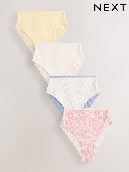 Paisley High Rise High Leg Lace Knickers 4 Pack (AA6190) | $29