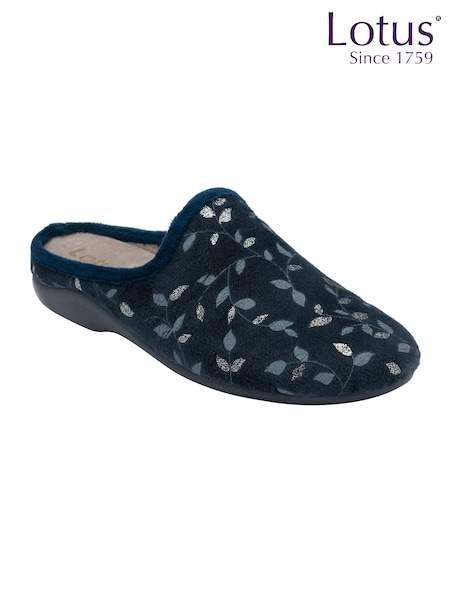 Lotus Blue Textile Mule Slippers (AA6195) | €37