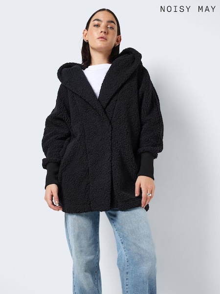 NOISY MAY Black Long Sleeve Teddy Coat (AA6328) | €33