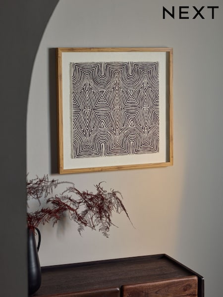 Natural Framed Textile Abstract Wall Art (AA6392) | €69