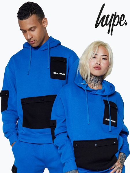 Hype. Blue CONTINU8 Unisex Cobalt Cargo Pocket Boxy Hoodie (AA6446) | 3 605 грн