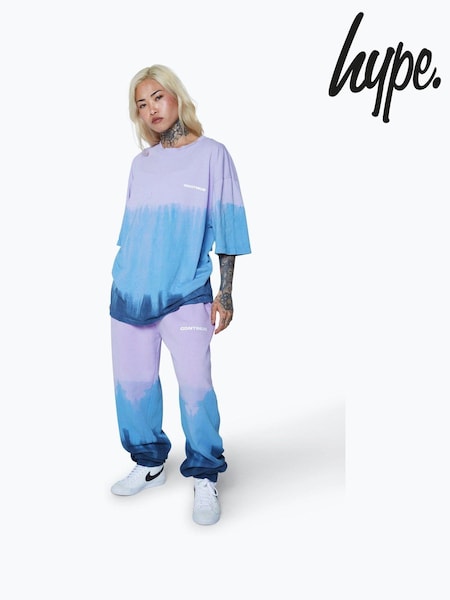 Hype. Purple CONTINU8 Unisex Tie Dye Skater Globe Boxy T-Shirt (AA6448) | €23