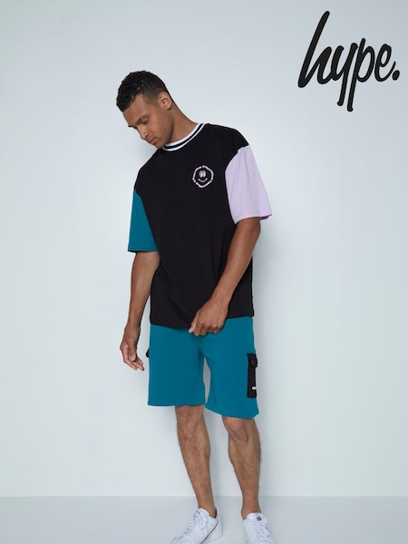 Hype. Continu8 Unisex Happy Ringer Boxy Black T-shirt (AA6456) | €47
