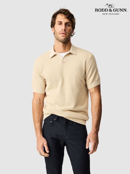 Απαλό γκρι - Regular Rodd & Gunn Avalon Knitted Polo Shirt