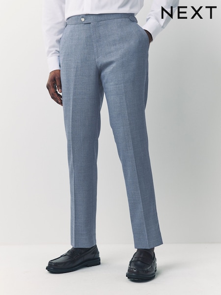 Blue Tailored Fit Texture Suit Trousers (AA6529) | 292 QAR