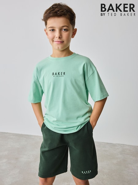 Baker by Ted Baker Oversized 100% Cotton T-Shirt And Shorts Set (AA6564) | AED167 - AED203