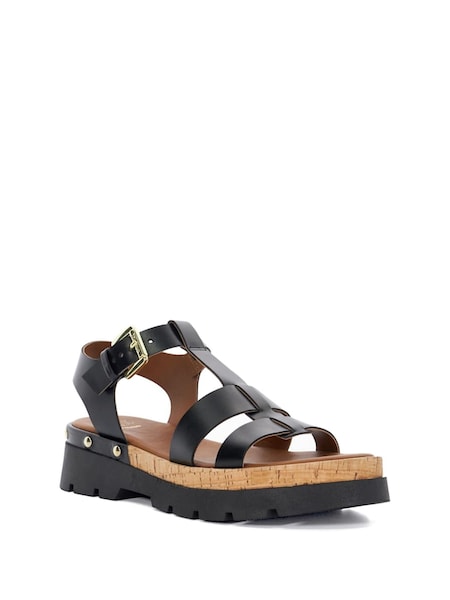 Dune London Black Laplin T Bar Gladiator Sandals (AA6611) | 5,708 UAH