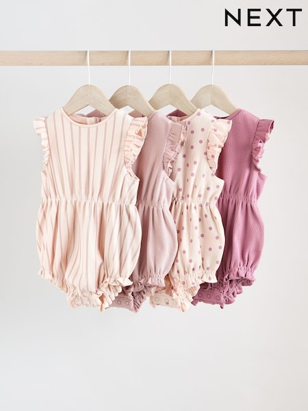 Rosa - Baby Printed Rompers 4 Pack (AA6648) | 30 € - 36 €