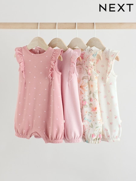 Crudo/rosa - Printed Baby Rompers 4 Pack (AA6654) | 30 € - 36 €