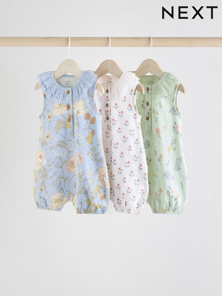 Azul/rosa - Baby Printed Rompers 3 Pack (AA6656) | 28 € - 33 €