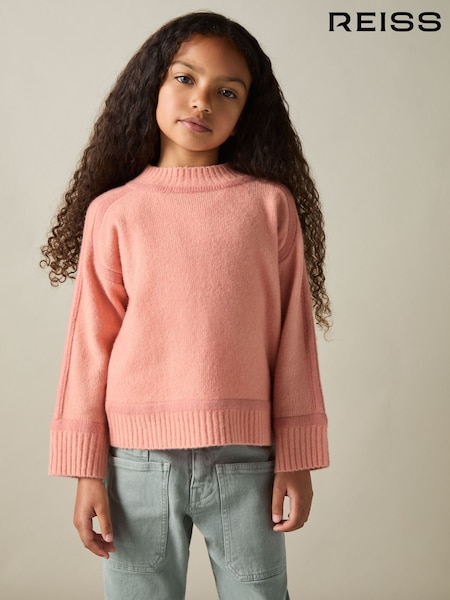Reiss Pink Geo 4-9 yrs Wool-Blend Contrast Jumper (AA6699) | €55