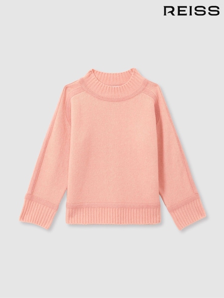 Rosa - Reiss Geo Wool-Blend Contrast Jumper (AA6704) | 65 €