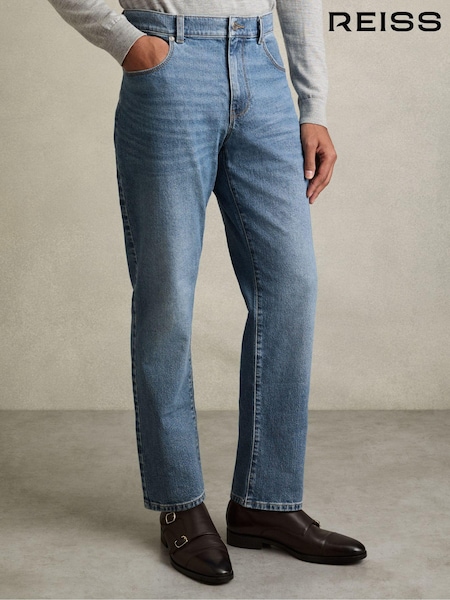 Reiss Mid Blue Wash Bishopsgate Straight-Leg Jeans (AA6705) | €167