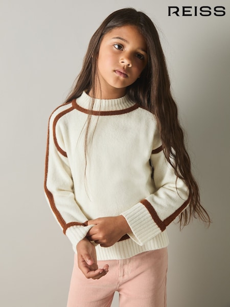 Reiss Ivory Geo 4-9 yrs Wool-Blend Contrast Jumper (AA6732) | €55