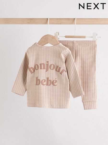 Neutral Striped Baby Top and Leggings Set 2 Piece (0mths-2yrs) (AA6812) | €17 - €20