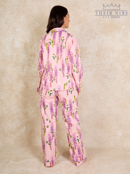 Their Nibs Pink Wisteria Cotton Long Traditional Pyjamas Set (AA6817) | $66