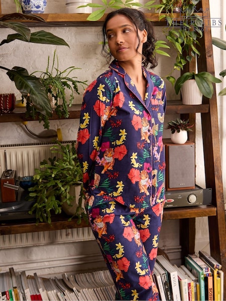 Their Nibs Tropical Tiger 100% Cotton Long Traditional Pyjamas Set (AA6823) | ‏169 ر.س.‏