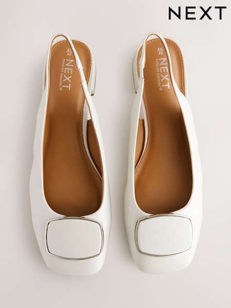Bone Forever Comfort® Square Toe Hardware Detail Slingbacks (AA6853) | AED143