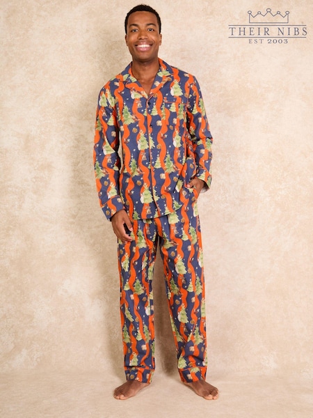Their Nibs Christmas Tree Magic 100% Cotton Traditional Long Pyjamas (AA6855) | 32 €