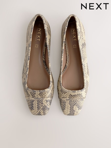 Snake Print Forever Comfort® Square Toe Ballerina Shoes (AA6876) | EGP2,100