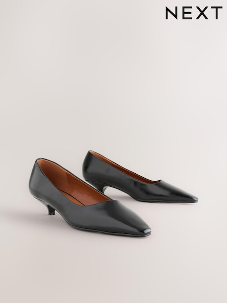 Black Forever Comfort® Point Chisel Toe Kitten Heel Shoes (AA6927) | €52