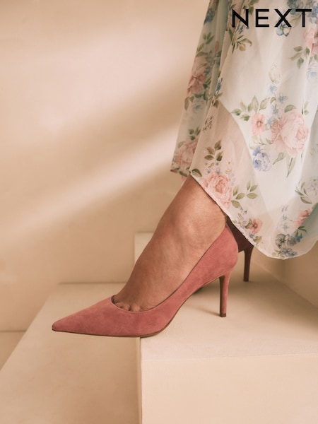 Rose Pink Suede - Forever Comfort® Leather Mid Court Shoes (AA6940) | ‏147‏₪
