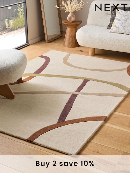 Dark Natural Carrie Linear Abstract Rug (AA6984) | €126 - €364