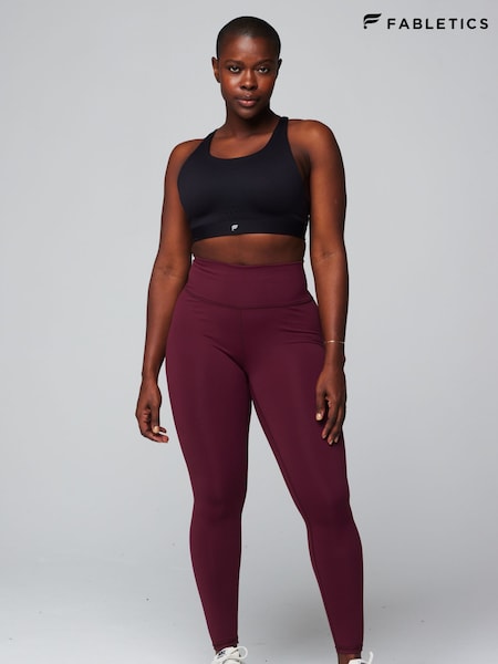Fabletics Burgundy Red Define Power Hold High Waisted Leggings (AA6993) | R$ 590