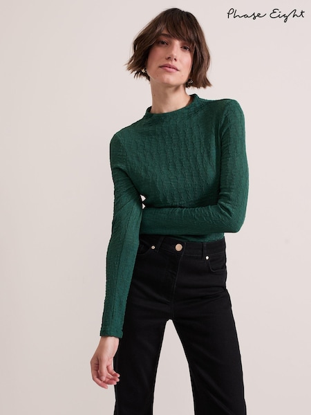 Phase Eight Green Haylee Sleeveless Texture Top (AA7004) | AED142