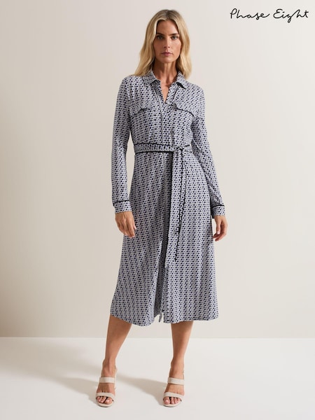 Phase Eight Purple Valerie Geometric Jersey Dress (AA7016) | AED485
