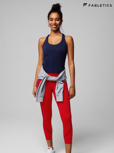 Fabletics Anywhere Motion365+ High Waisted Piped Capri Leggings (AA7026) | € 115