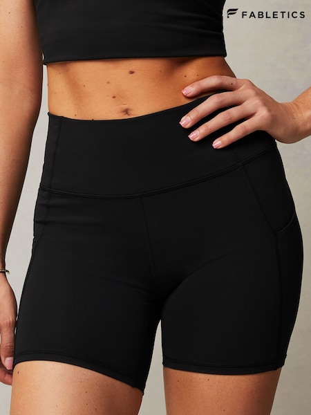 Fabletics Black Oasis Pure Luxe High Waisted 6 Shorts (AA7086) | €71