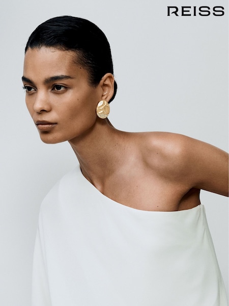Gold Tone - Reiss Francesca Crystal-detail Molten Stud Earrings