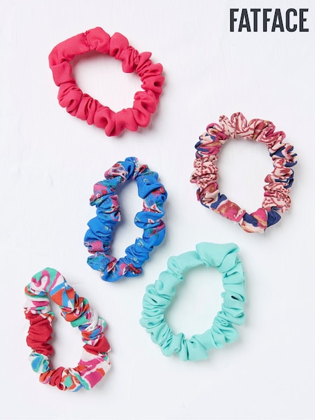 FatFace Multi Utopia Print Scrunchies 5 Pack (AA7172) | ₪53