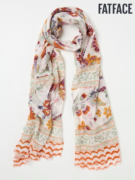 FatFace Ivory Wilding Printed Lightweight Scarf (AA7250) | €35