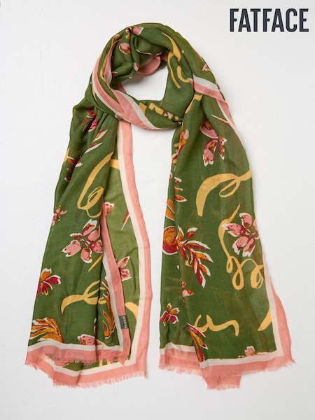FatFace Green Wilding Printed Lightweight Scarf (AA7251) | AZN 63