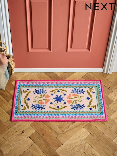 Multi Washable Bright Floral Print Doormat (AA7317) | 313 UAH - 704 UAH
