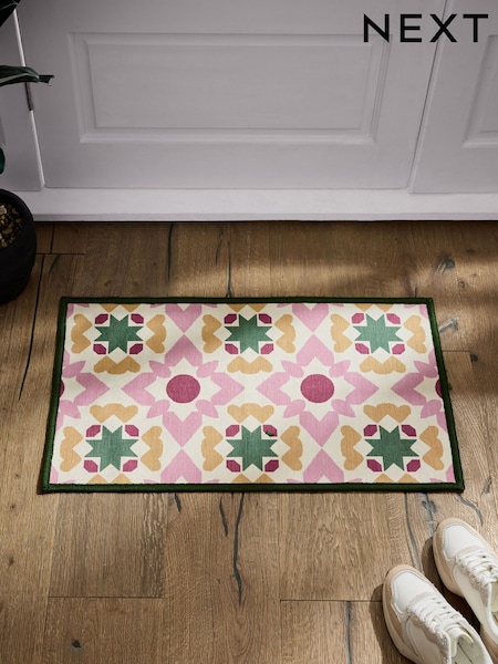 Set of 2 Washable Geometric Tile Doormats (AA7324) | €16 - €27